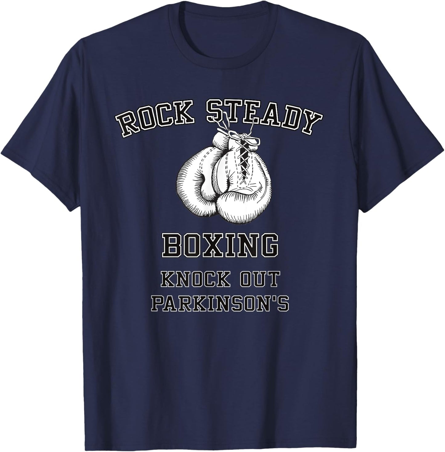 Rock Steady Boxing Knock Out Parkinson's Shirt T-Shirt - T-Shirt | Navy