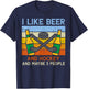 Like Beer Ice Hockey 3 People Funny Drinking Player Goalie T-Shirt - T-Shirt | Navy