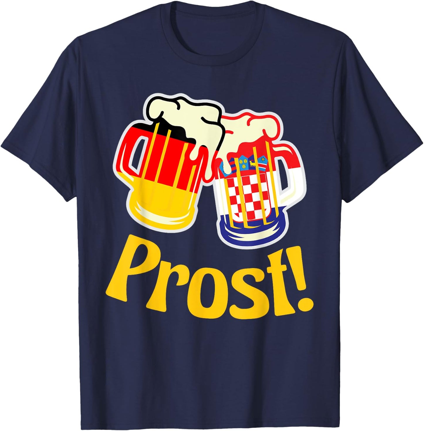Oktoberfest - Prost! Deutschland und Kroatien T-Shirt - T-Shirt | Navy
