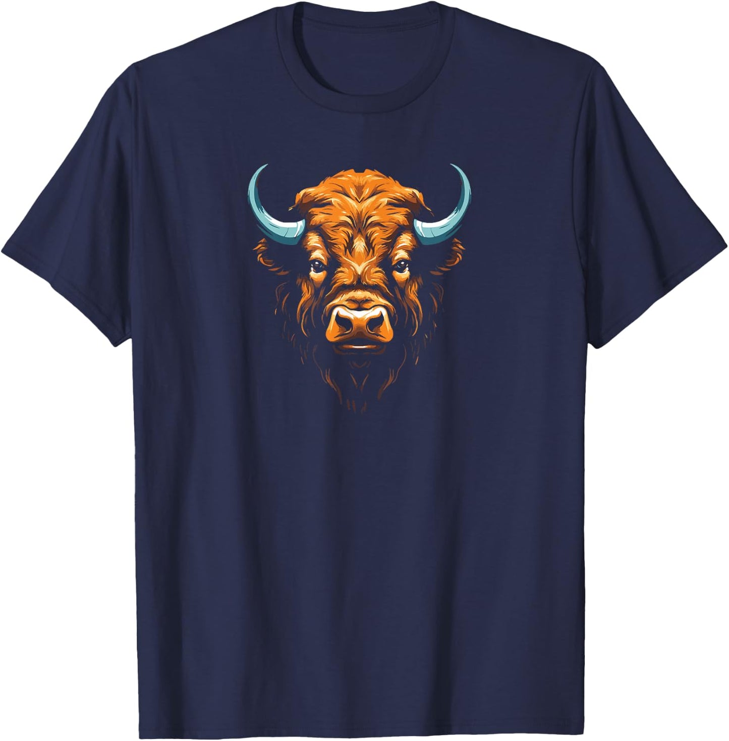 Bison Solitude Majestic American Buffalo Spirit of the West T-Shirt - T-Shirt | Navy