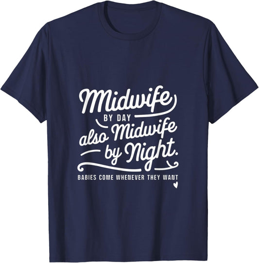Funny Midwife Design Cute Birth Worker Midwifery T-Shirt - T-Shirt | Navy