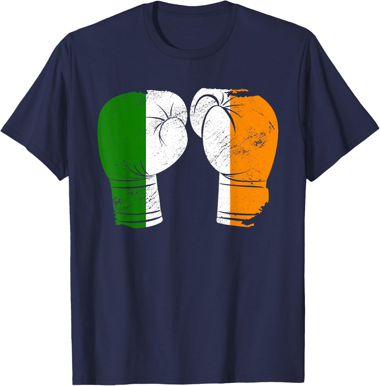 Cool Ireland Flag Vintage Irish Flag Boxing Gloves Boxer T-Shirt - T-Shirt | Navy