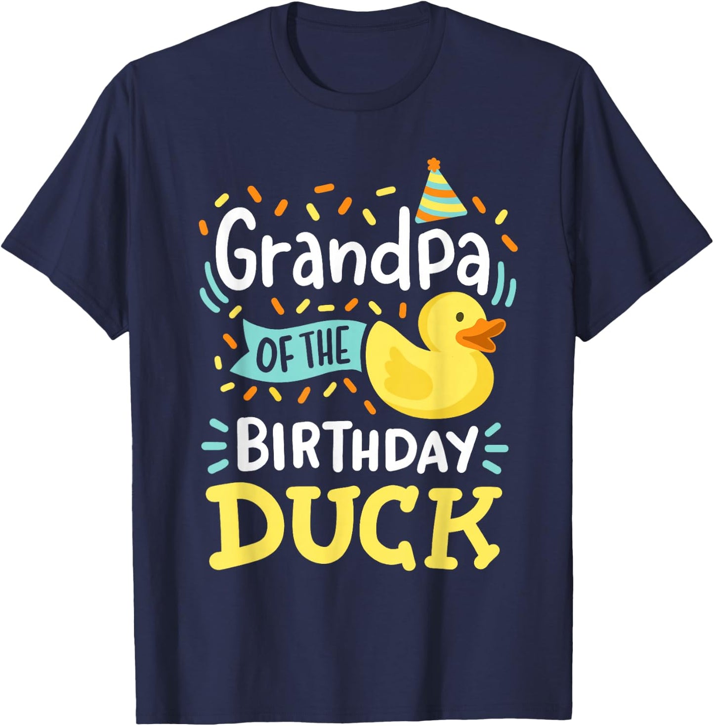 Grandpa Of The Birthday Duck Boy Rubber Duck Bday Family T-Shirt - T-Shirt | Navy