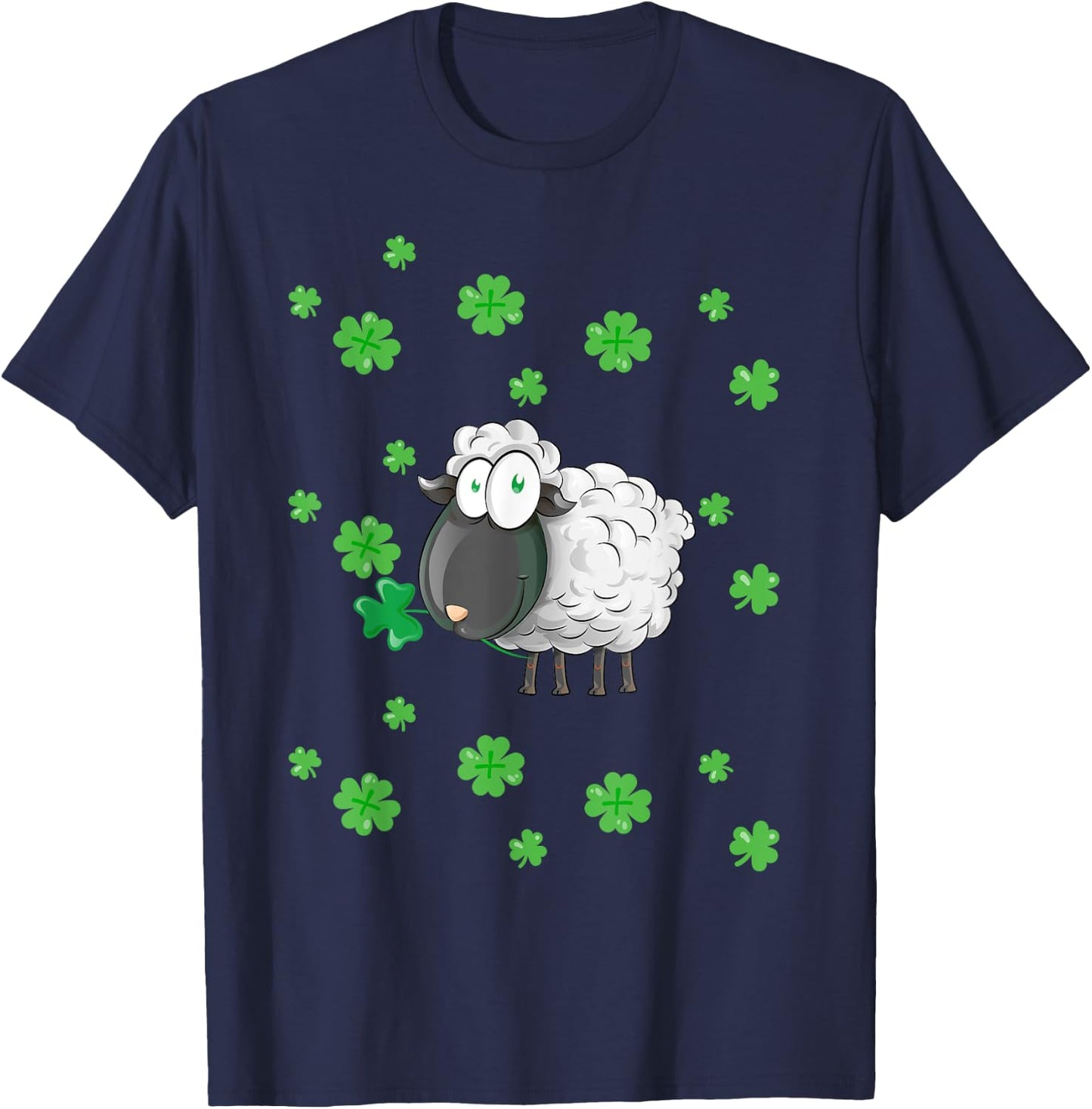 Irish Sheep and Shamrocks Leprechaun Sheep St Patrick's Day T-Shirt - T-Shirt | Navy