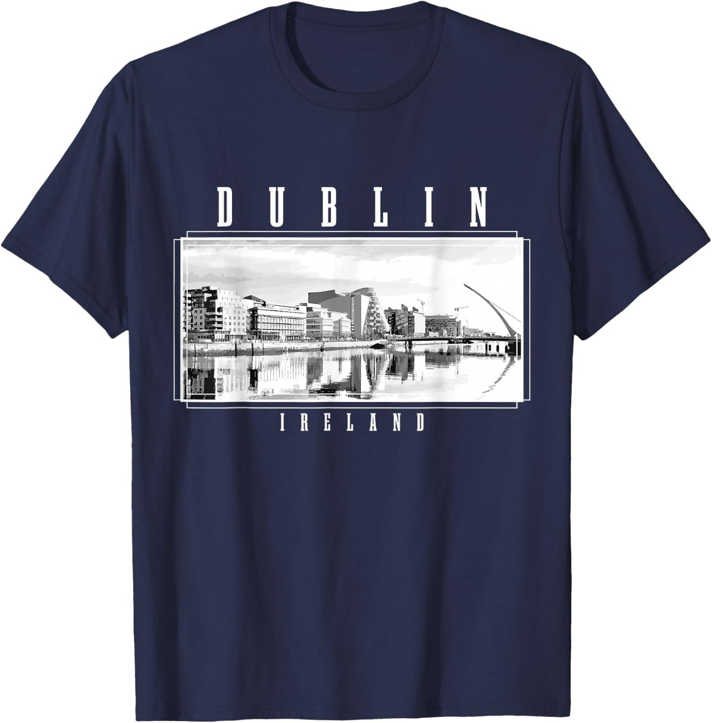Dublin Ireland Vintage Souvenir Skyline UK Dublin T-Shirt - T-Shirt | Navy