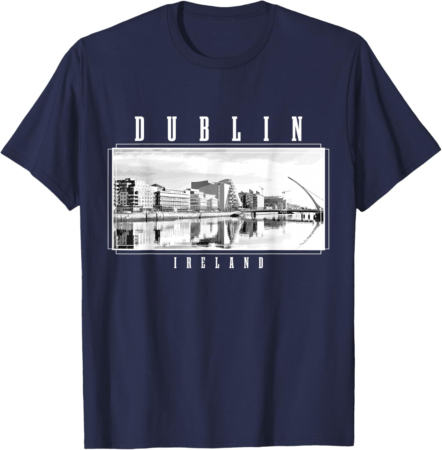 Dublin Ireland Vintage Souvenir Skyline UK Dublin T-Shirt - T-Shirt | Navy