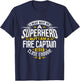 Fire Captain T Shirt Gift Superhero Fireman T-Shirt - T-Shirt | Navy