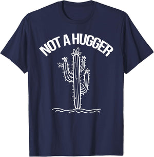Not A Hugger Funny Vintage Cactus Sarcastic T-Shirt - T-Shirt | Navy