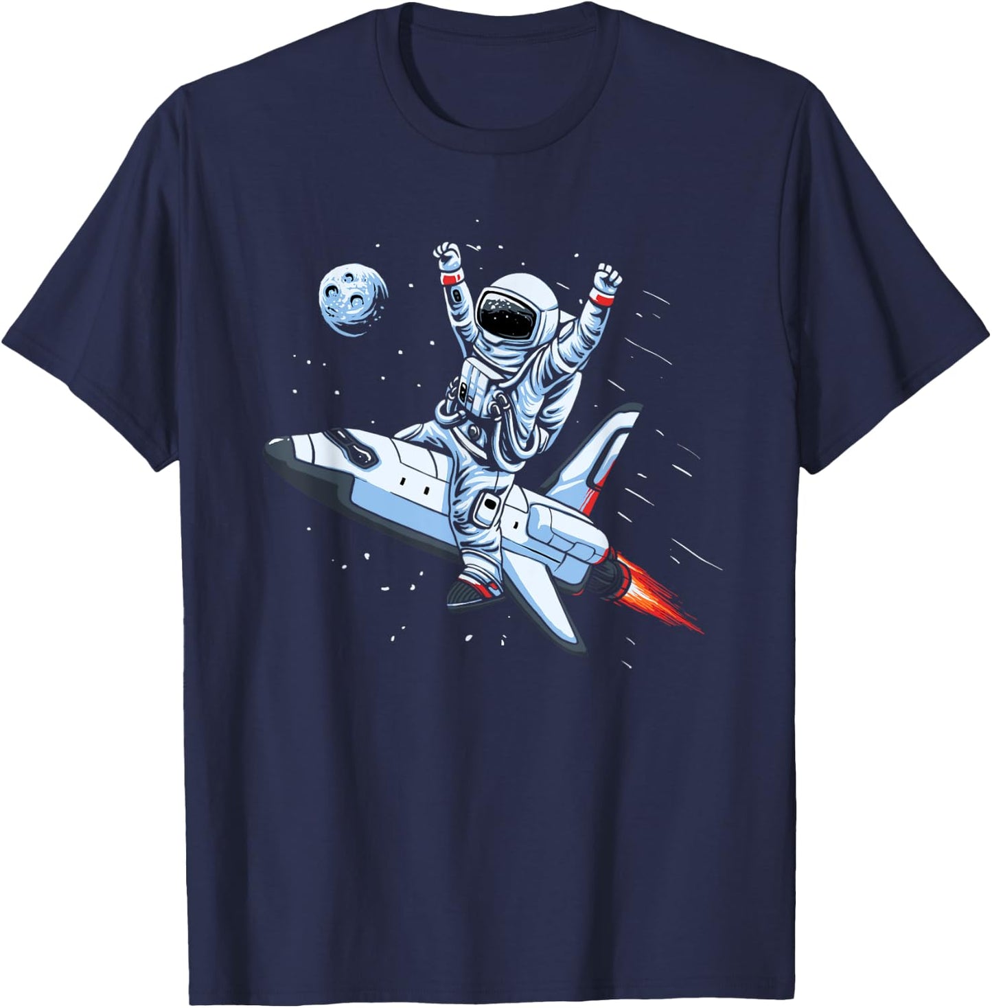 Flying Spaceship Astronaut Space Gift Women Kids T-Shirt - T-Shirt | Navy