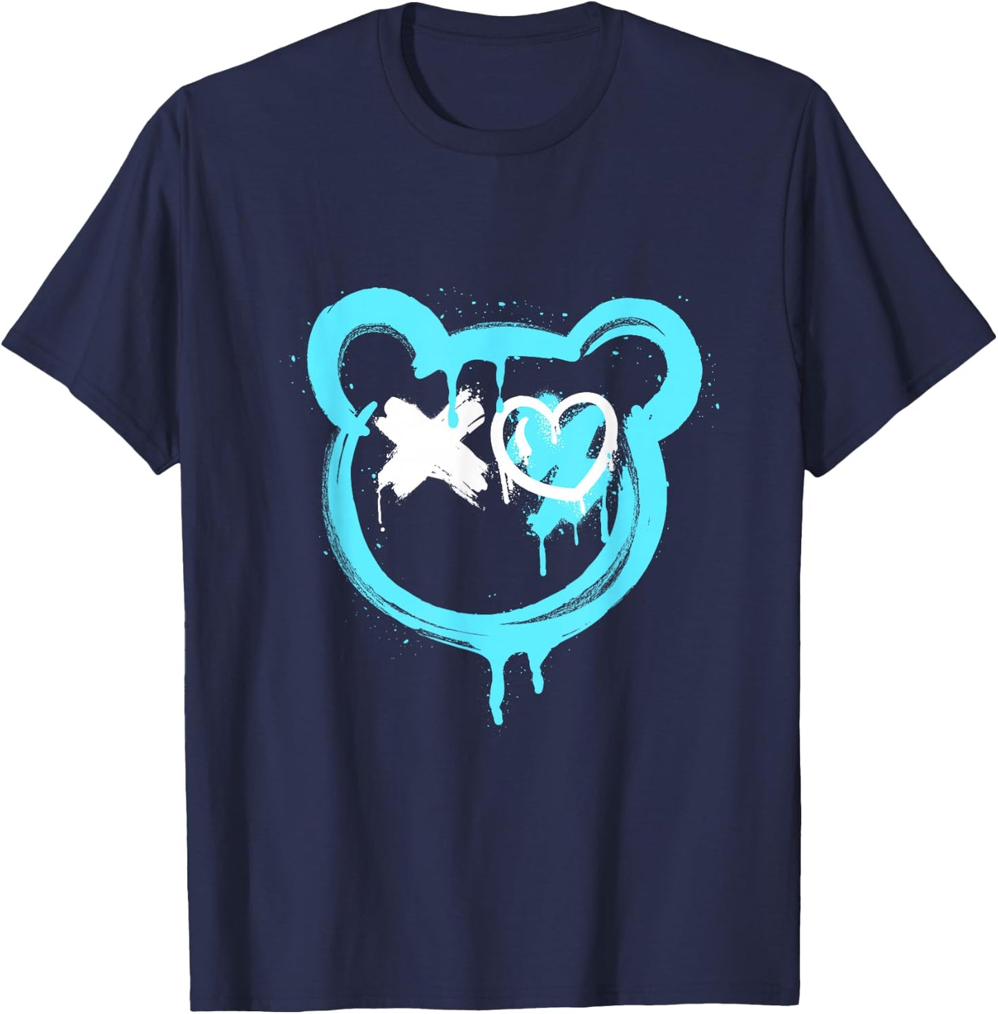 Graffiti Bear Love Punk Spray Paint Art Graffiti Bear T-Shirt - T-Shirt | Navy