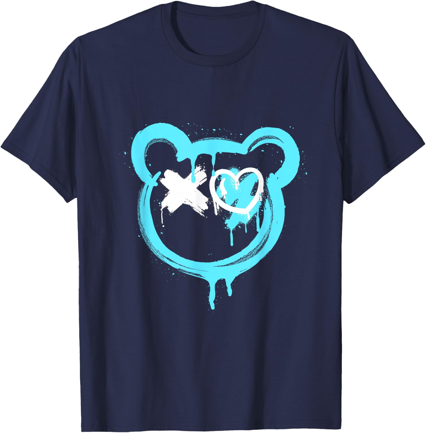 Graffiti Bear Love Punk Spray Paint Art Graffiti Bear T-Shirt - T-Shirt | Navy