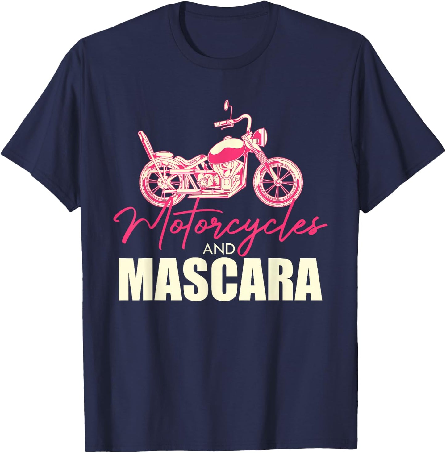 Motorcyclists Women Make Up Hobby Biker Motorcycle T-Shirt - T-Shirt | Navy