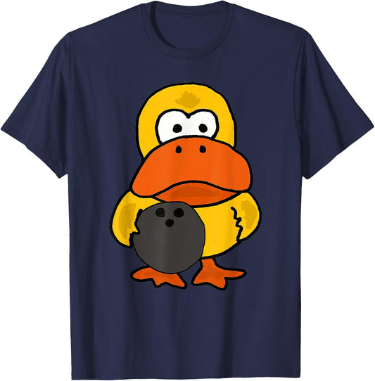 SmileteesSports Funny Duck Bowling Cartoon T-Shirt - T-Shirt | Navy