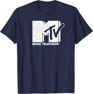 MTV Classic Distressed Logo , black T-Shirt - T-Shirt | Navy
