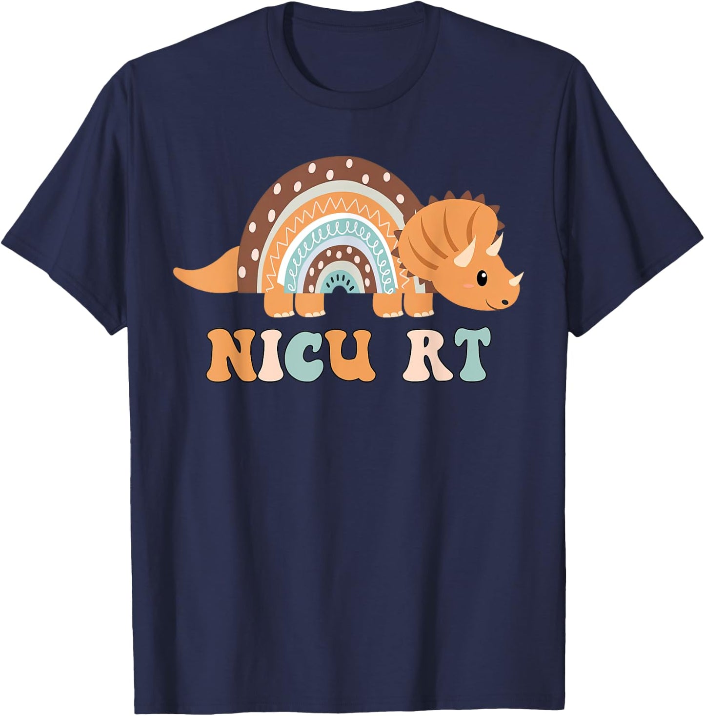 T-rex Dinosaur NICU RT Neonatal Respiratory Therapist , Small, Black T-Shirt - T-Shirt | Navy