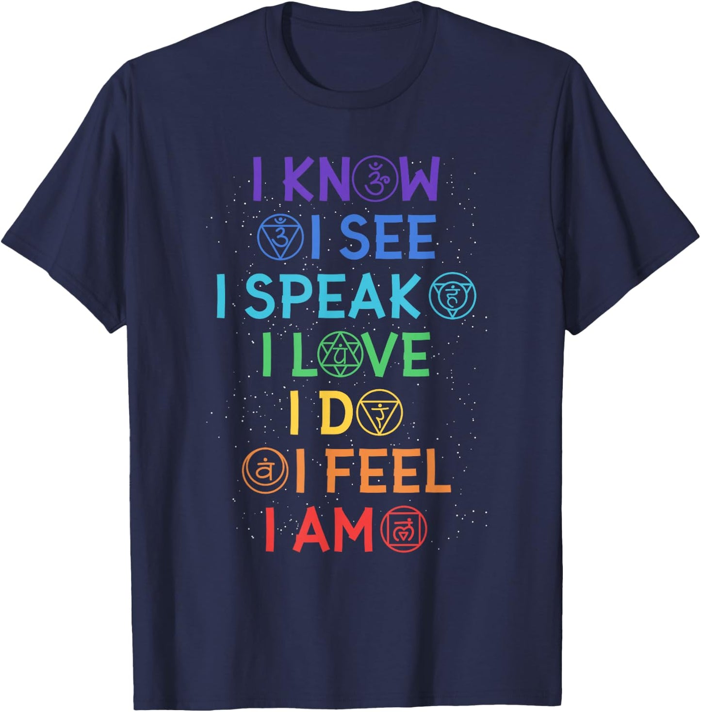 Yoga 7 Chakren Mediation Namaste Peace T-Shirt - T-Shirt | Navy