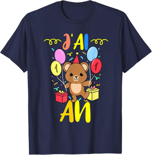 J'ai 1 An 1e Ours en peluche Anniversaire , Black, S T-Shirt - T-Shirt | Navy
