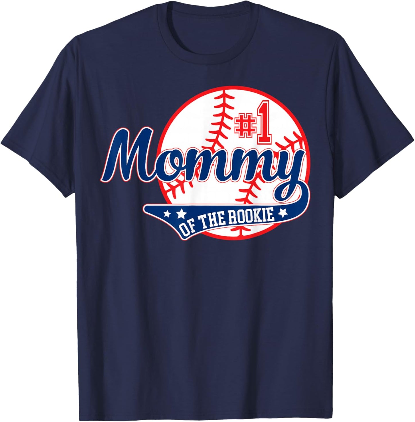 Mommy of Rookie 1st Birthday Baseball Theme Matching Party T-Shirt - T-Shirt | Navy