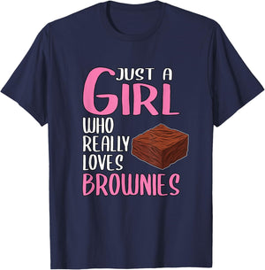 Brownie Gift Just A Girl Who Really Loves Brownies T-Shirt - T-Shirt | Navy