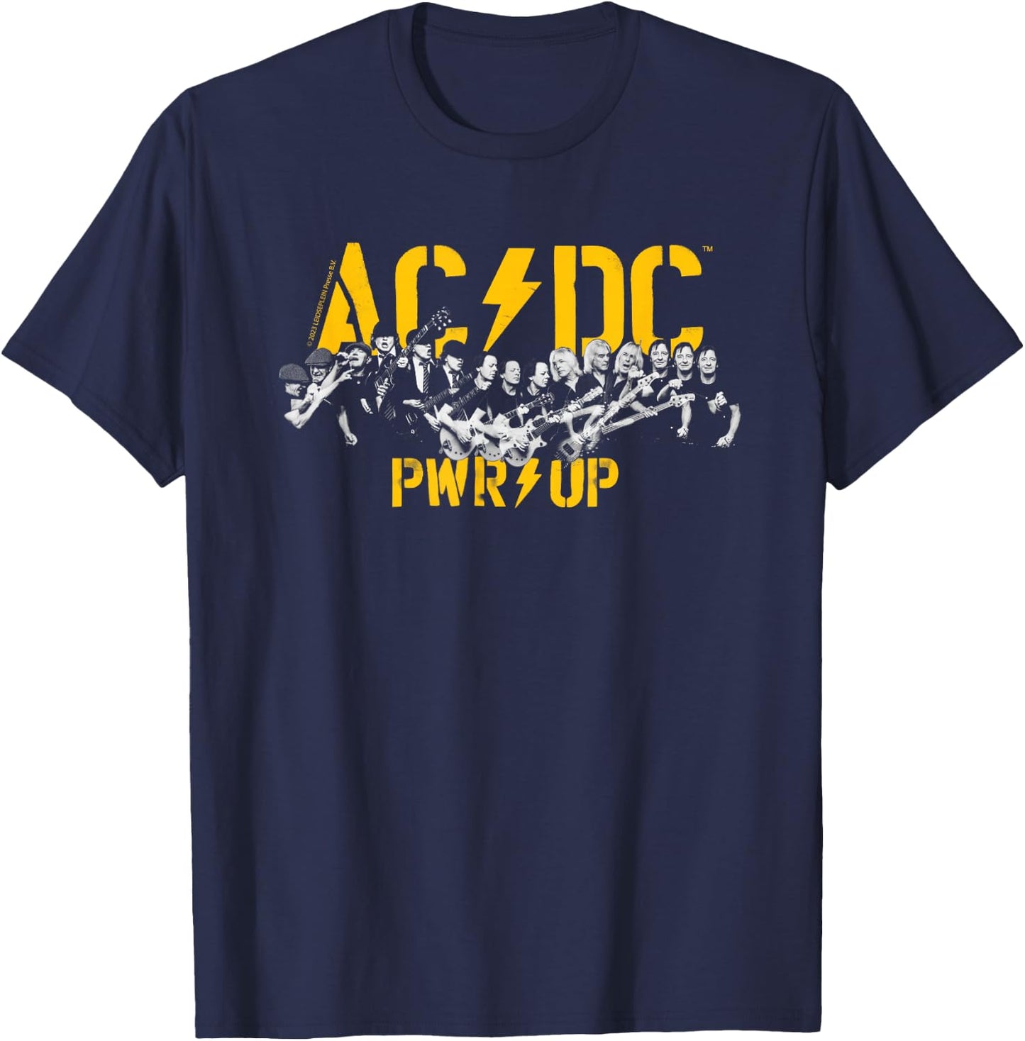Offizielles AC/DC PWRUP Rock Musik Band Portrait Heavy Metal T-Shirt - T-Shirt | Navy