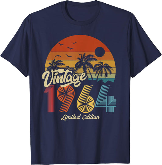 1964 Vintage Jahrgang Geburtstag Retro Herren Damen Geschenk T-Shirt - T-Shirt | Navy