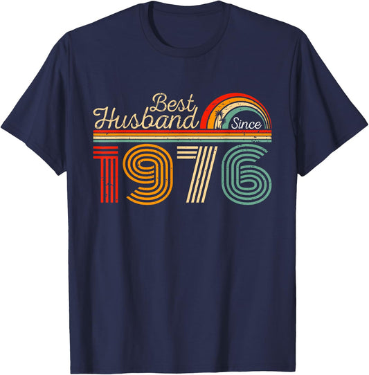 Best Husband Since 1976 Couples 1976 Wedding Anniversary T-Shirt - T-Shirt | Navy