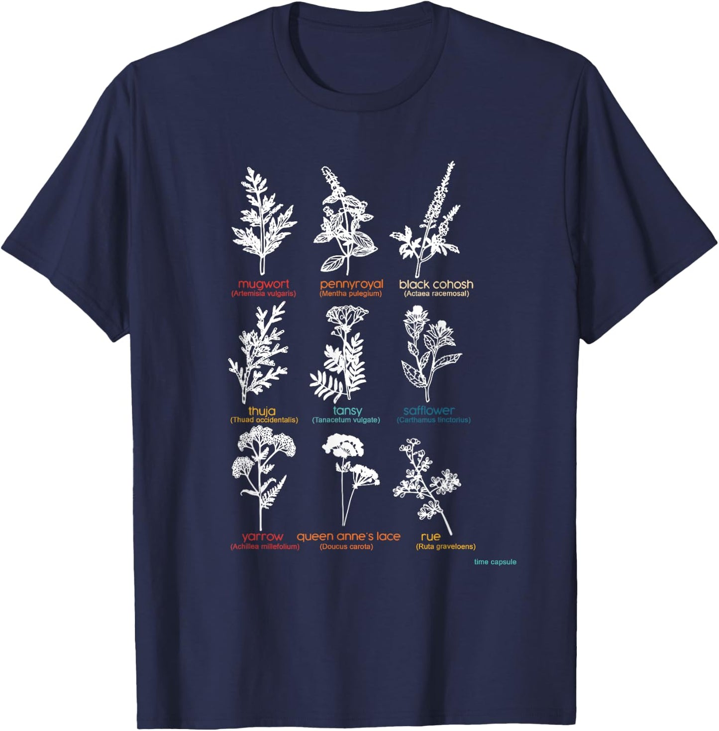 Mugwort Pennyroyal Black Cohosh Herbs Lovers T-Shirt - T-Shirt | Navy