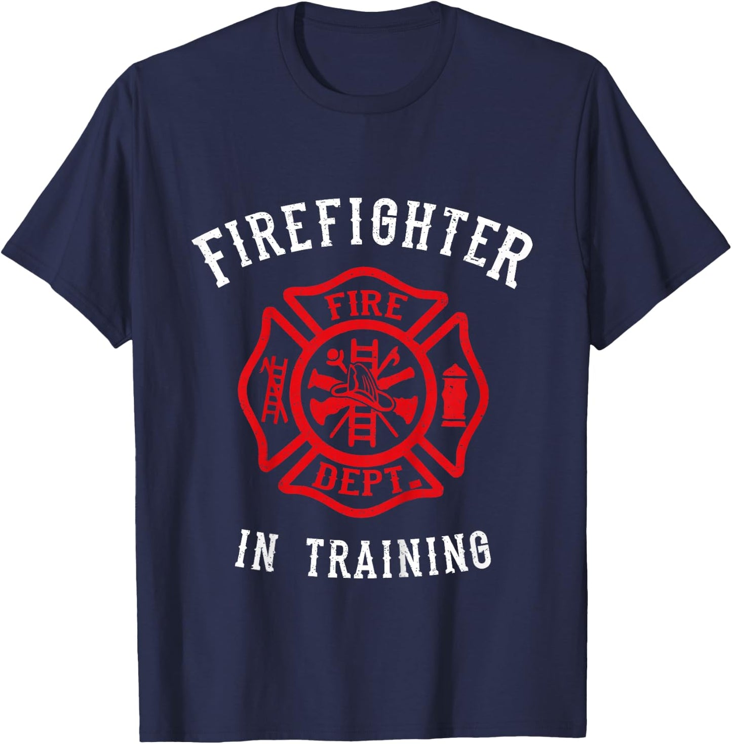 Firefighter for Kids Cute Toddler Fire Fighter T-Shirt - T-Shirt | Navy