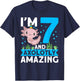 I'm 7 and axolotly amazing 7th Birthday Kids Axolotl T-Shirt - T-Shirt | Navy