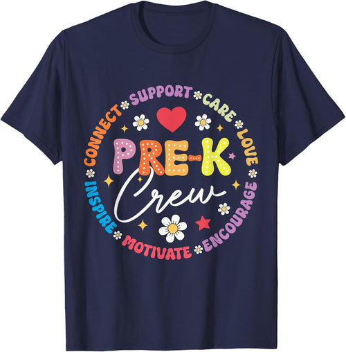 Pre-K Crew 1st Day Of School Funny Preschool Teacher Men Women Kids