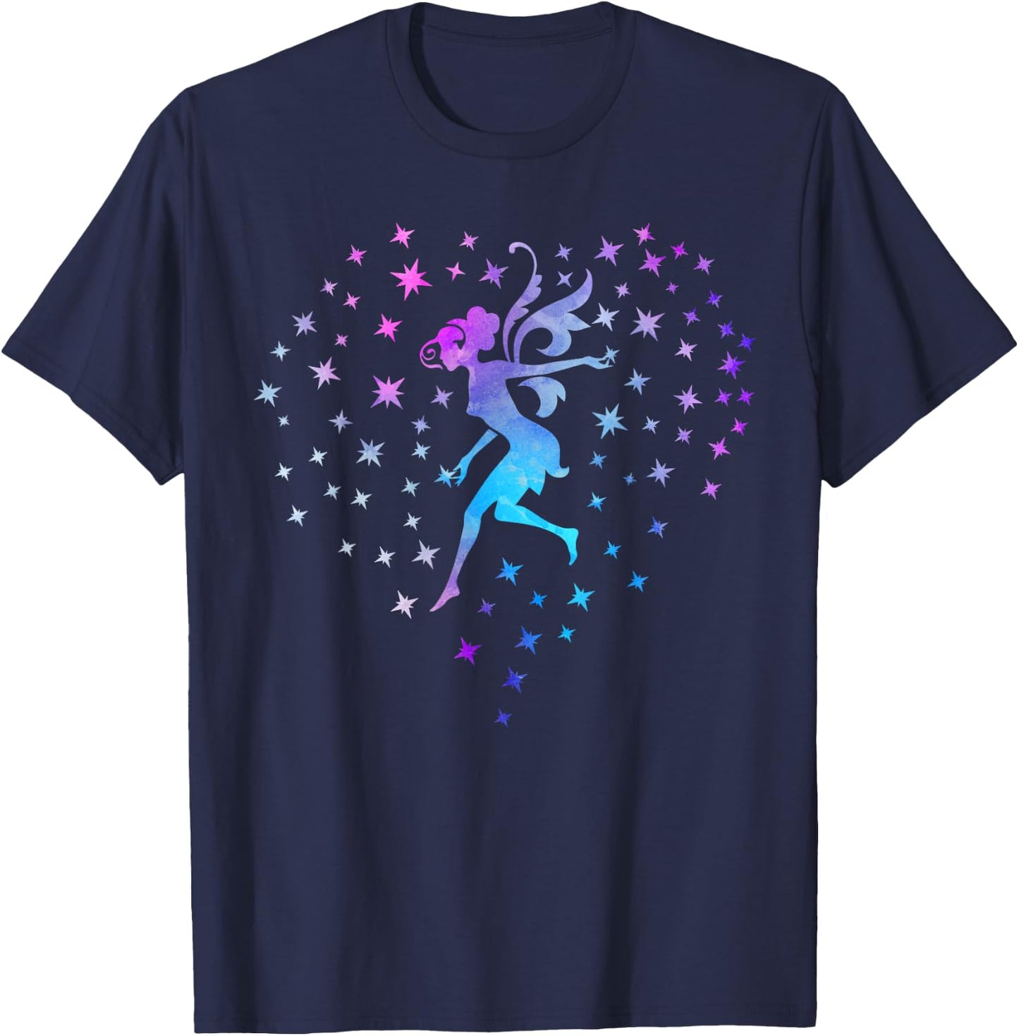 Fairy Heart Stars Vintage Love Fairies Fantasy Women Girls T-Shirt - T-Shirt | Navy