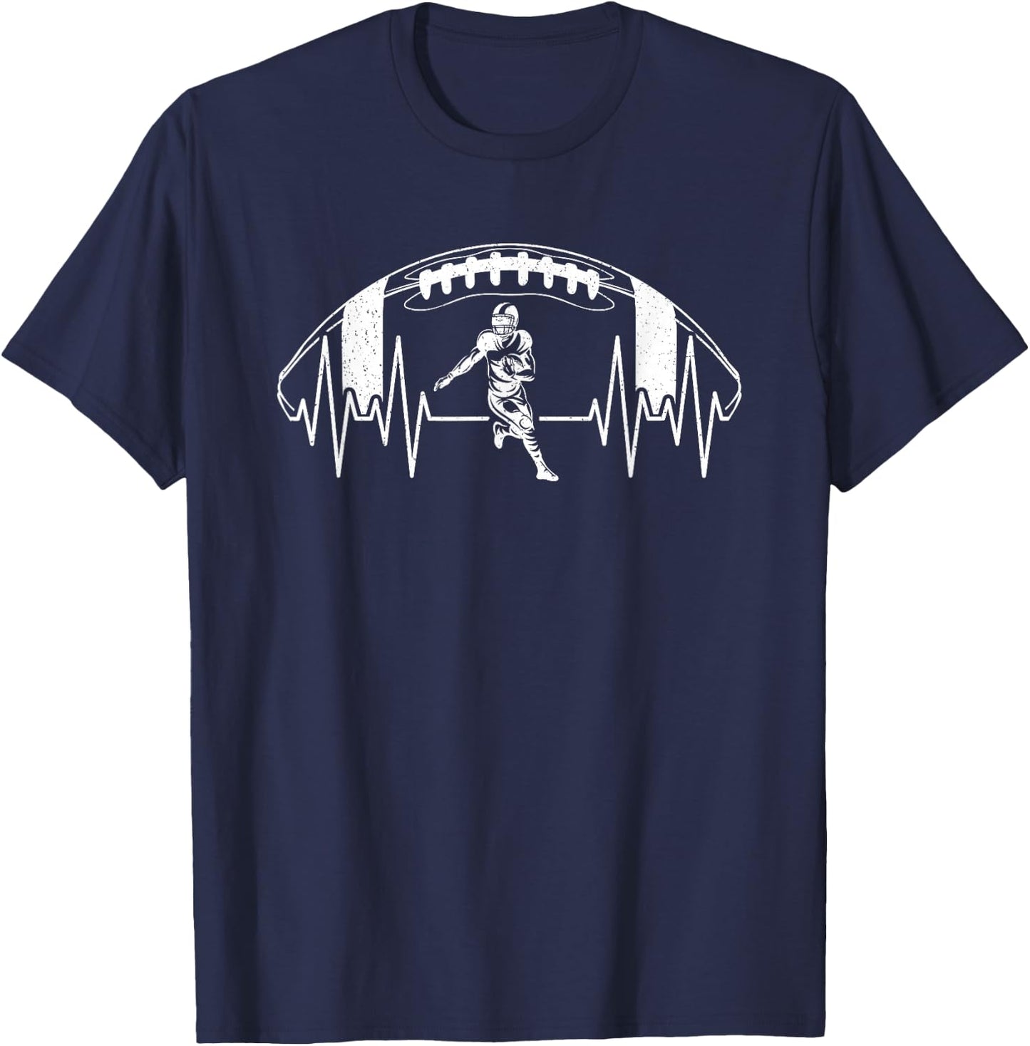 American Football Herzschlag Footballspieler Vintage Herren T-Shirt - T-Shirt | Navy