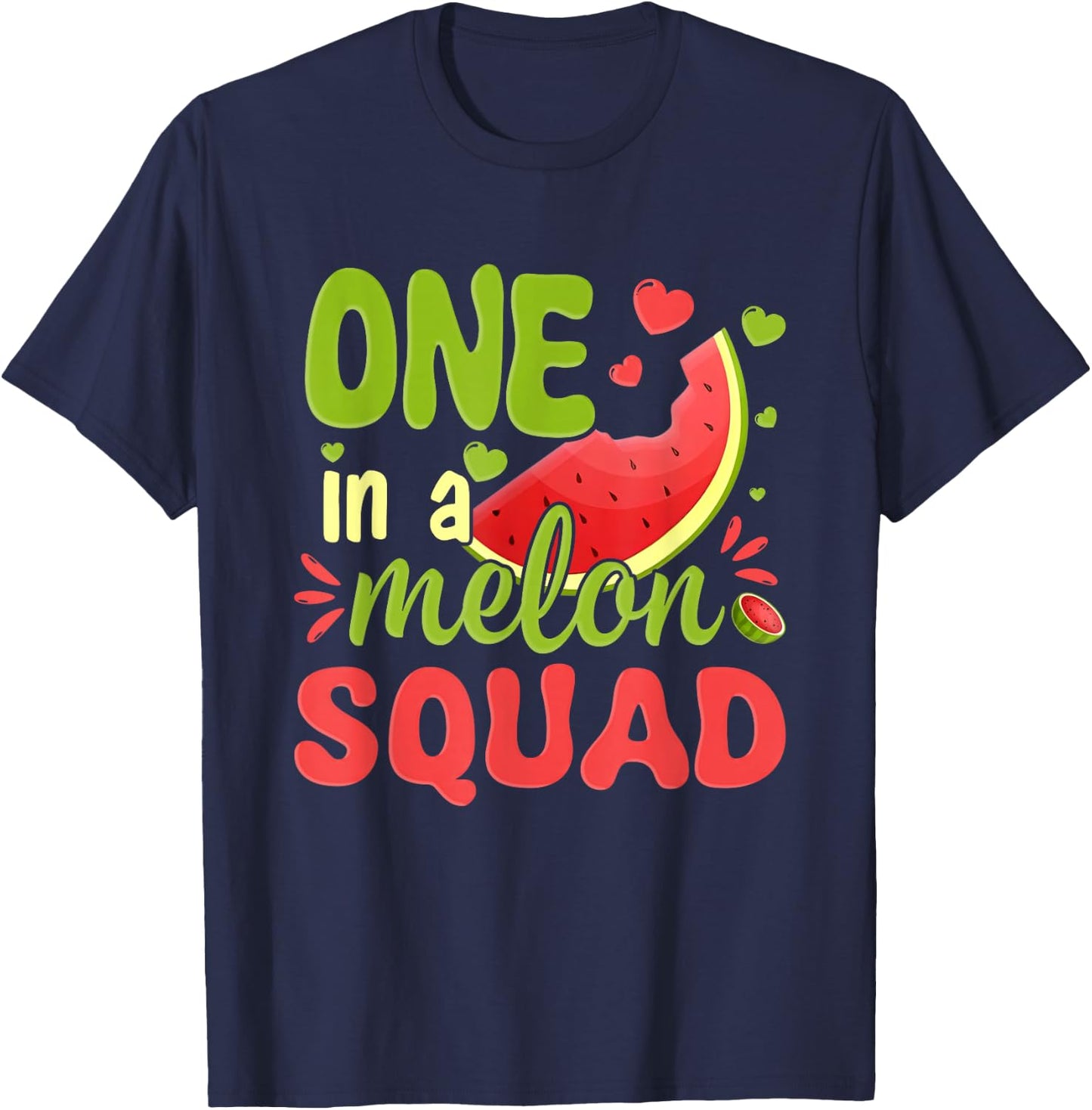 One in a Melon Squad 1st Birthday Party Family Matching T-Shirt - T-Shirt | Navy