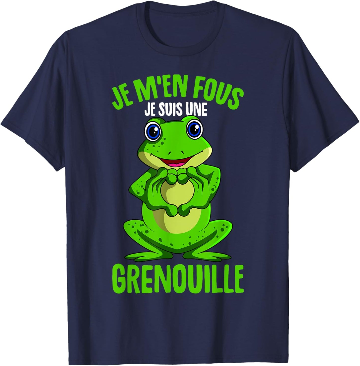 Je M'en Fous Je Suis Une Grenouille Woman Child , Black, S T-Shirt - T-Shirt | Navy