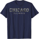 Vintage Souvenir Chicago Illinois Windy City Iconic Skyline , Black, S T-Shirt - T-Shirt | Navy