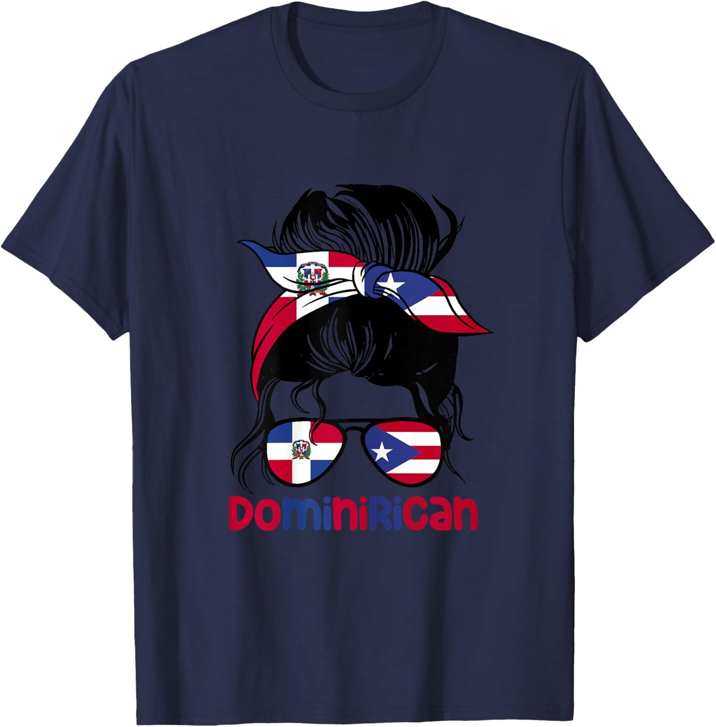 Dominirican Roots Half Dominicana half Puerto Rican T-Shirt - T-Shirt | Navy