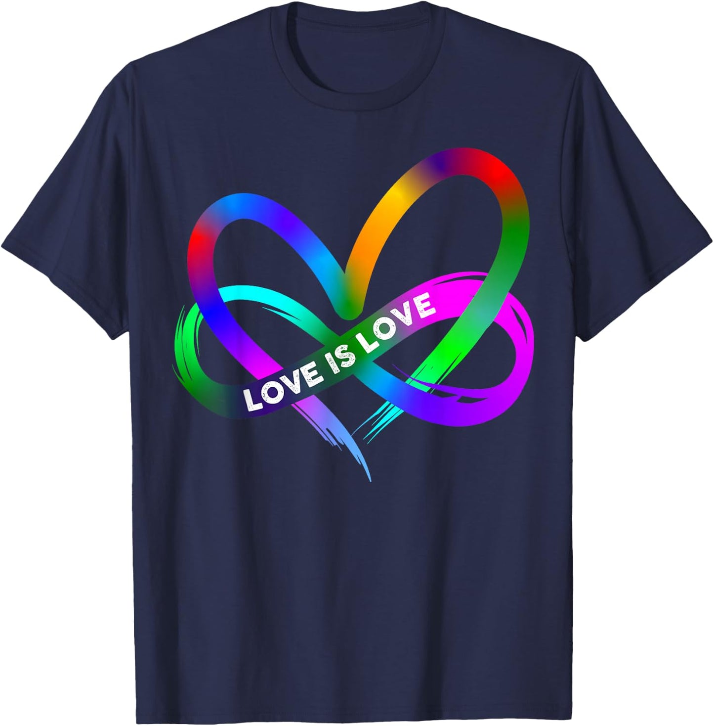Pride Monat LGBT Straight Heart with Love Is Love , black T-Shirt - T-Shirt | Navy