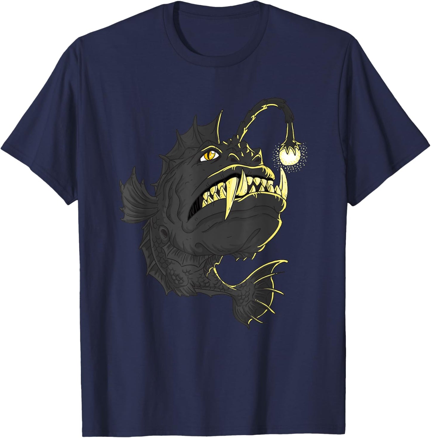 Angler Fish Deep Sea Fish T-Shirt - T-Shirt | Navy
