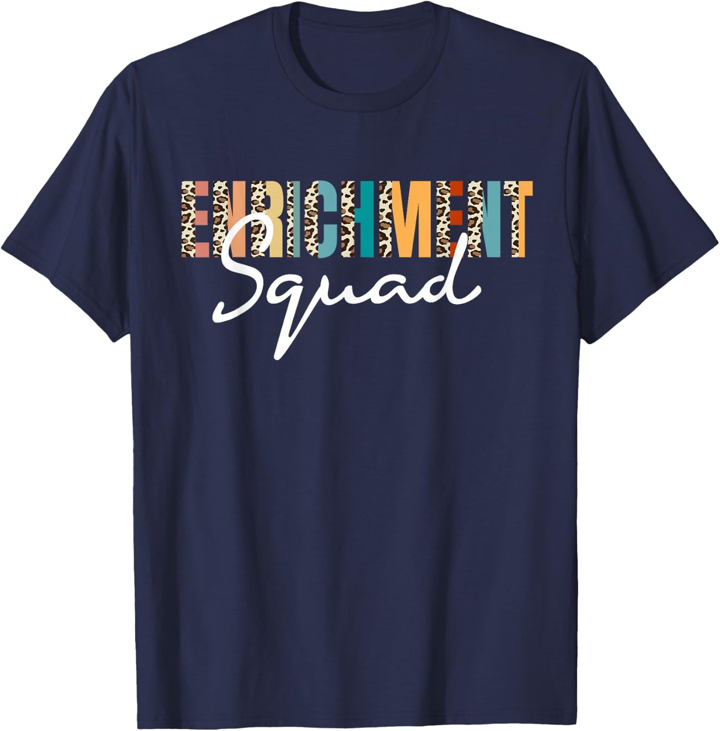 Enrichment Squad Leopard Pattern Recreation Specialist T-Shirt - T-Shirt | Navy