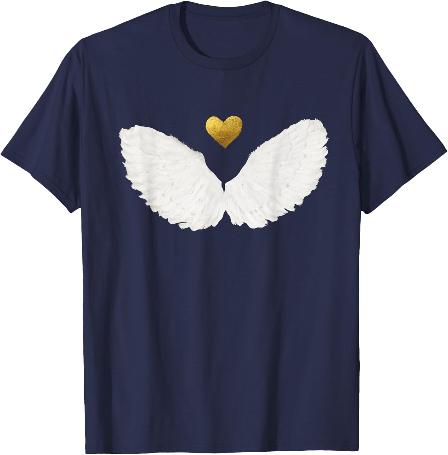 Angel wings gold heart T-Shirt - T-Shirt | Navy