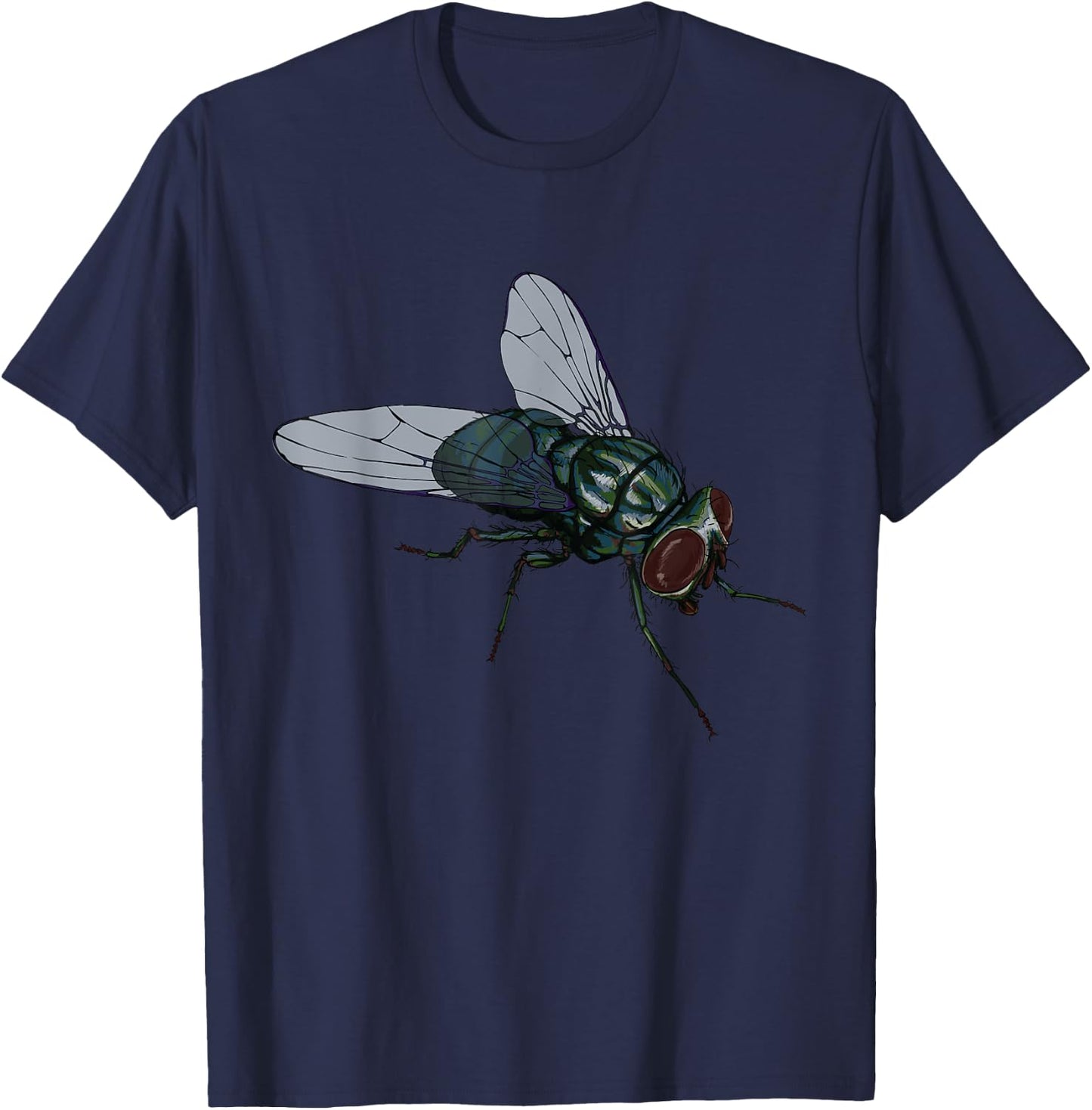 CRUDO Fly Common House Fly Insect -Adults & Kids Black Cotton 60%, Polyester 40% Short Sleeve T-Shirt - T-Shirt | Navy
