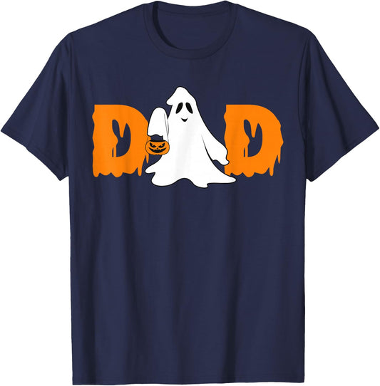 Fun Boo Ghost Dad Halloween Costume Outfit Spooky T-Shirt - T-Shirt | Navy