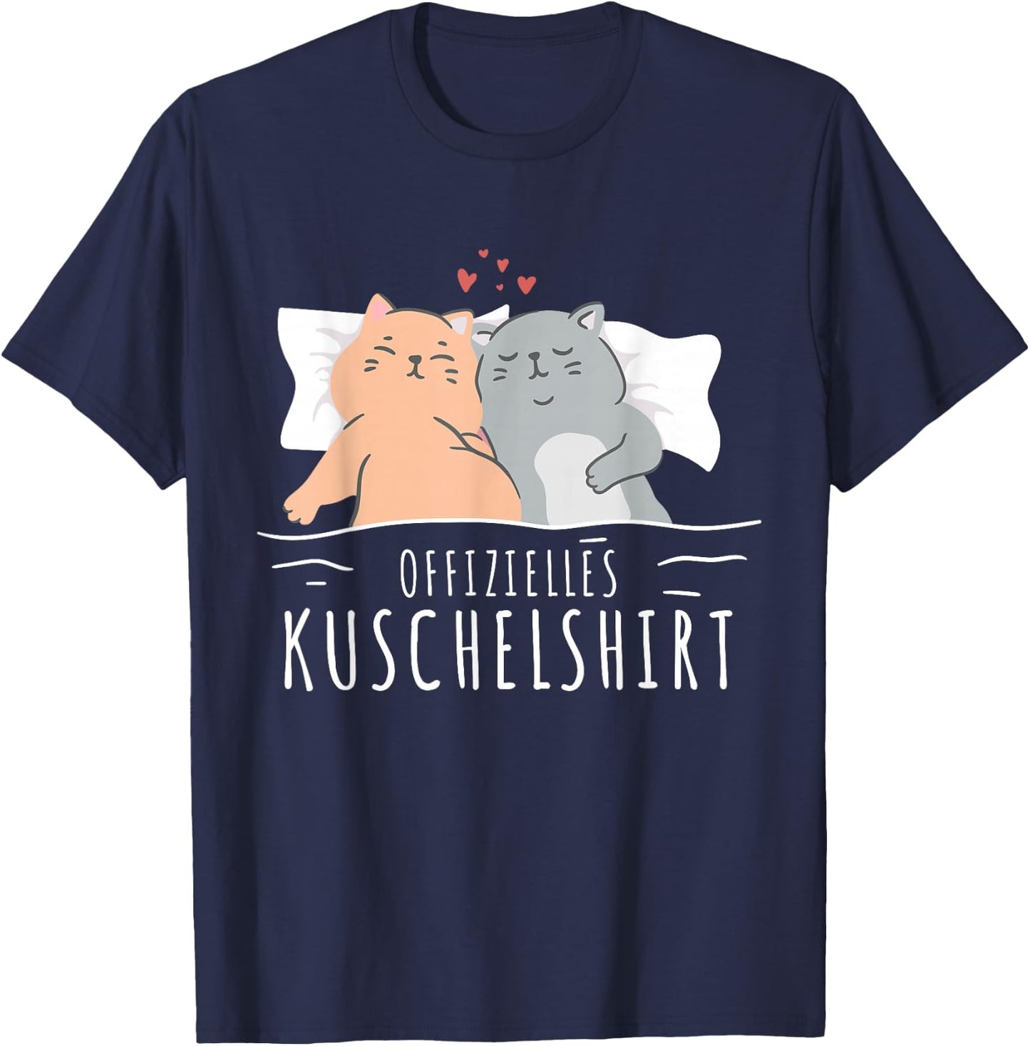 Cat Pyjamas Couple Official Cuddly Shirt Cat , black T-Shirt - T-Shirt | Navy