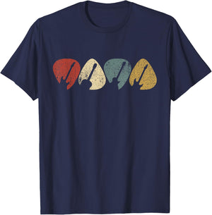 Guitar Plectrum Guitarist Music Lover Guitar Player Gift T-Shirt - T-Shirt | Navy