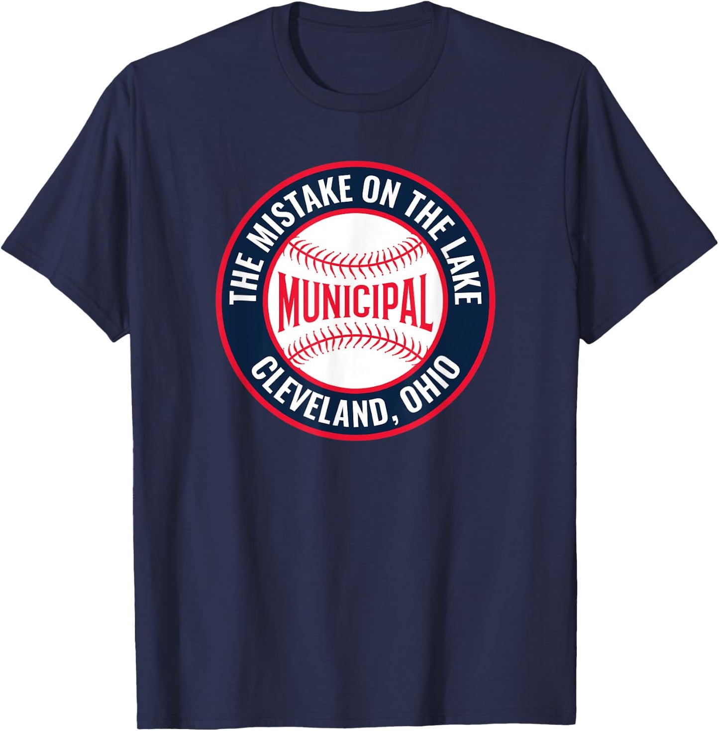 Cleveland Municipal Stadium Baseball T-Shirt - T-Shirt | Navy