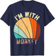 I'm with Monkey Funny Design Im with Monkey T-Shirt - T-Shirt | Navy