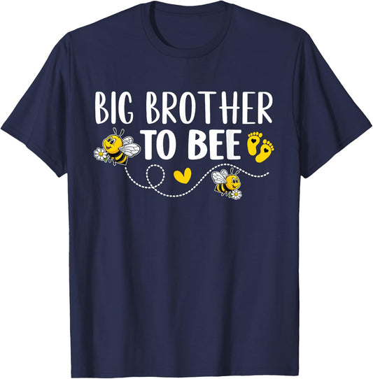 Big Brother To Bee Gender Reveal Pregnancy Announcement T-Shirt - T-Shirt | Navy
