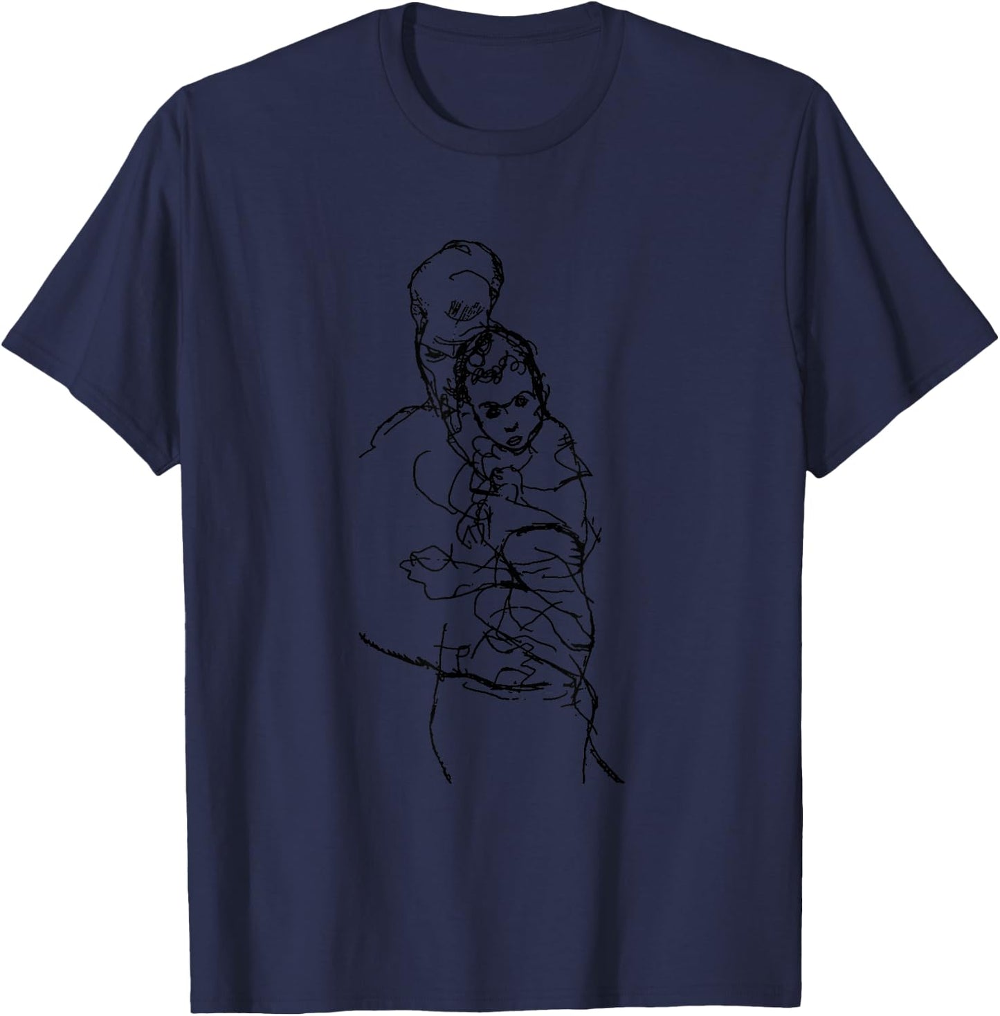 Mutter und Kind von Egon Schiele (1914) T-Shirt - T-Shirt | Navy