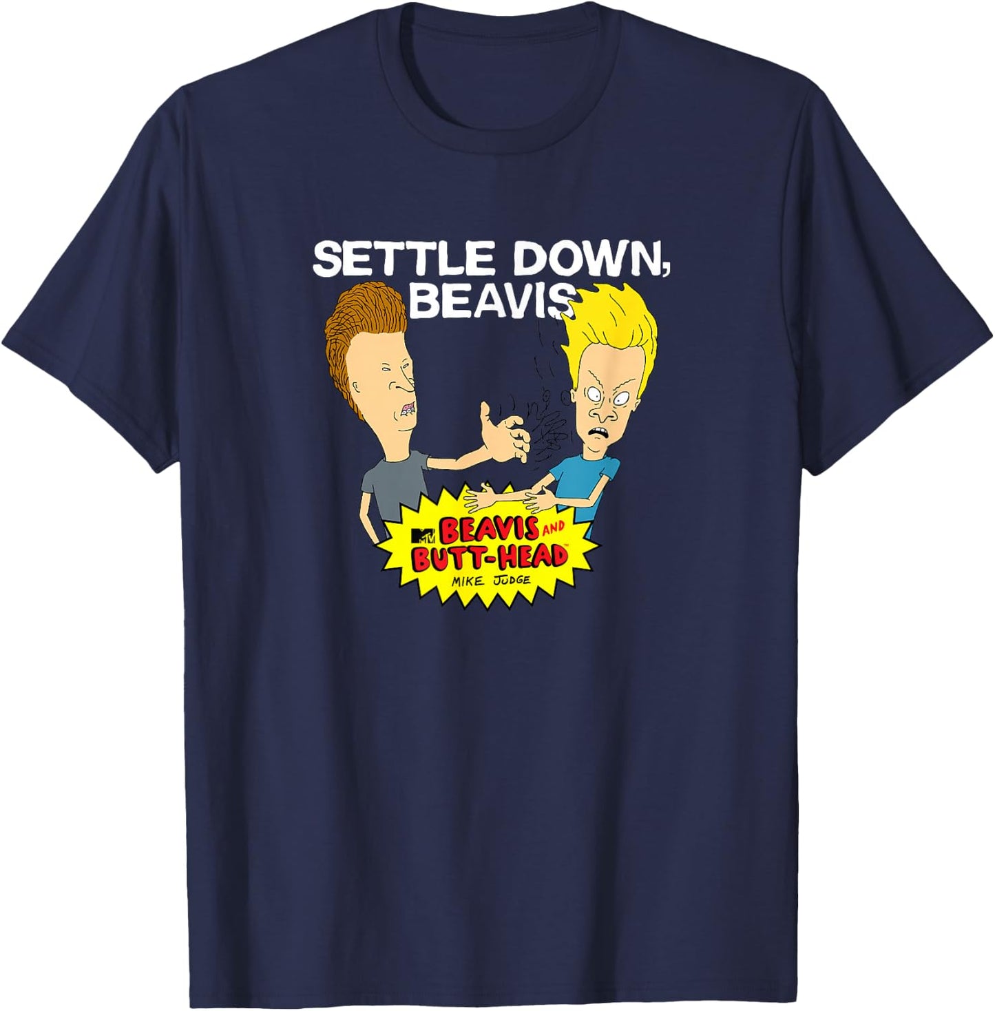 Beavis and Butthead - Settle Down T-Shirt - T-Shirt | Navy