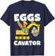 Kids Eggs Cavator Easter Egg Hunt Basket Excavator Boys Toddler T-Shirt - T-Shirt | Navy